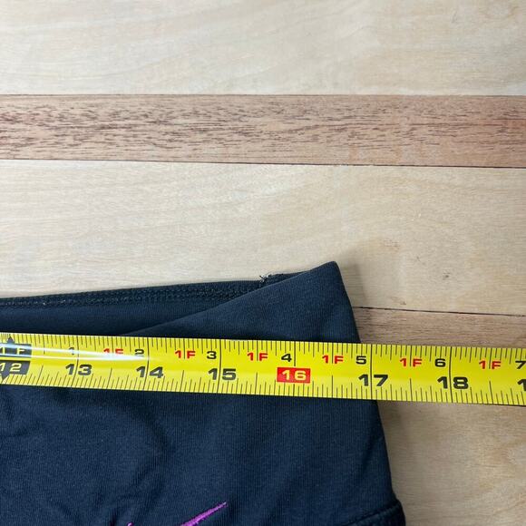 Nike Women's Dri-Fit Wide Leg Athletic Pants Leggings Black Swoosh Logo Sz Large - Picture 7 of 8